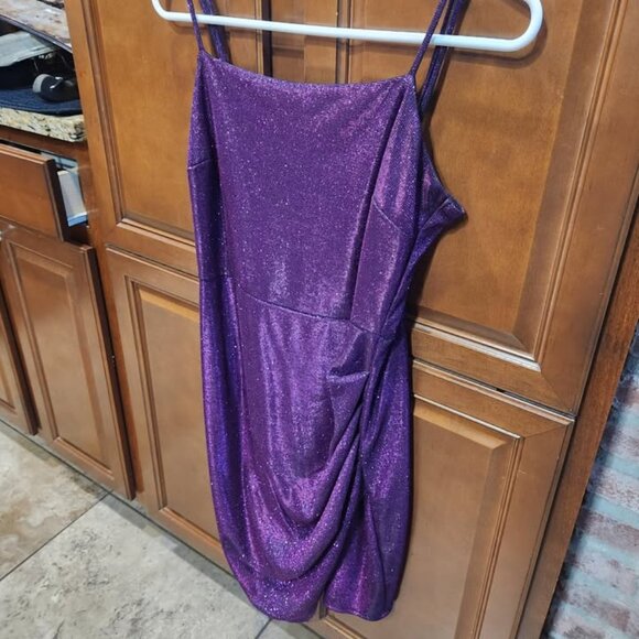Sparkly Purple Cocktail Dress Size Large Juniors - Picture 1 of 1